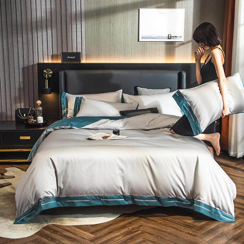 全棉四件套被子纯棉140支长绒棉简约轻奢风床单被床笠床上用品,特色手工艺,其他特色工艺品,淘宝优惠券,粉丝福利购,淘宝优惠卷