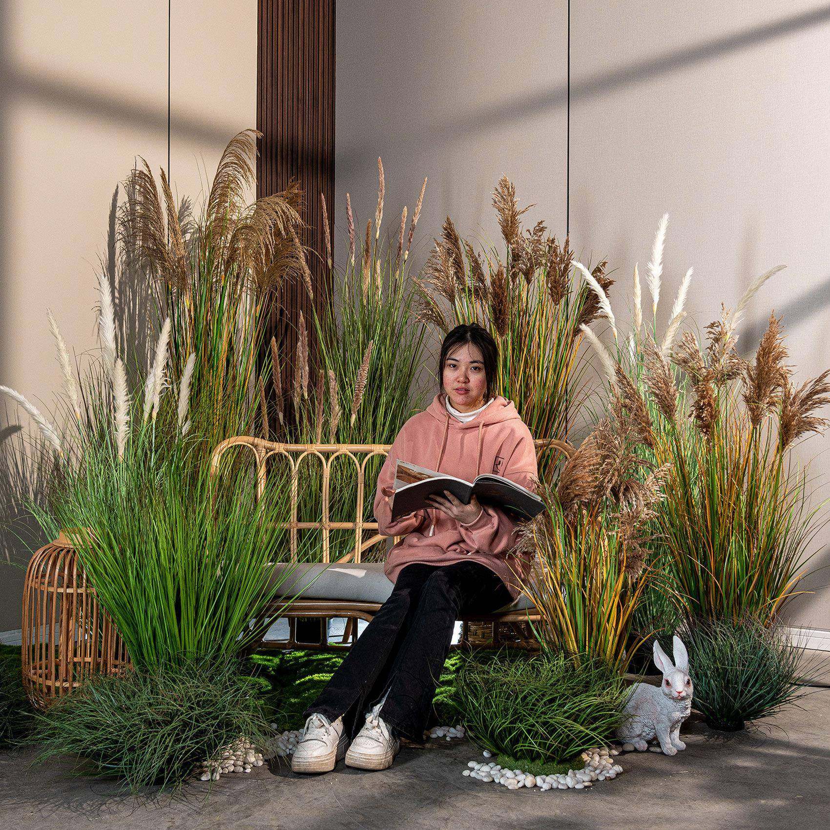 仿真植物天然芦苇盆栽家居客厅摆件仿真狗尾巴草室内橱窗造景装饰