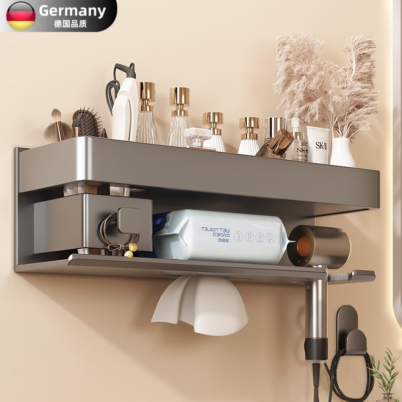 吹风机置物架免打孔卫生间壁挂电吹风支架浴室洗漱台风筒收纳挂架