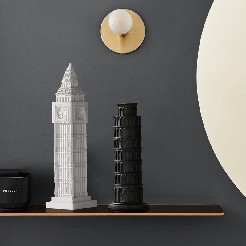 现代轻奢建筑模创意斜塔摆件家居客厅电视酒柜书房样Y板间软装饰,家居饰品,装饰摆件,淘宝优惠券,粉丝福利购,淘宝优惠卷