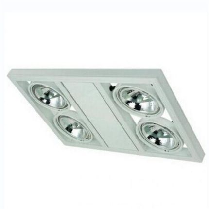 四头方形射灯led 7w 9w 12w天花灯盘吊线格珊灯平板灯明装铝材灯