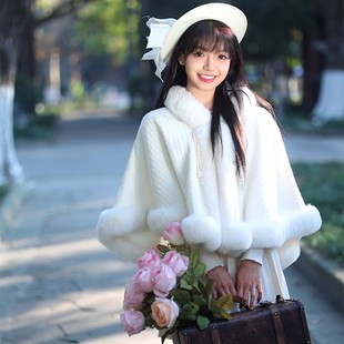 江南絮初雪冬季斗篷披肩少女百搭保暖旗袍外搭民国小洋装2025
