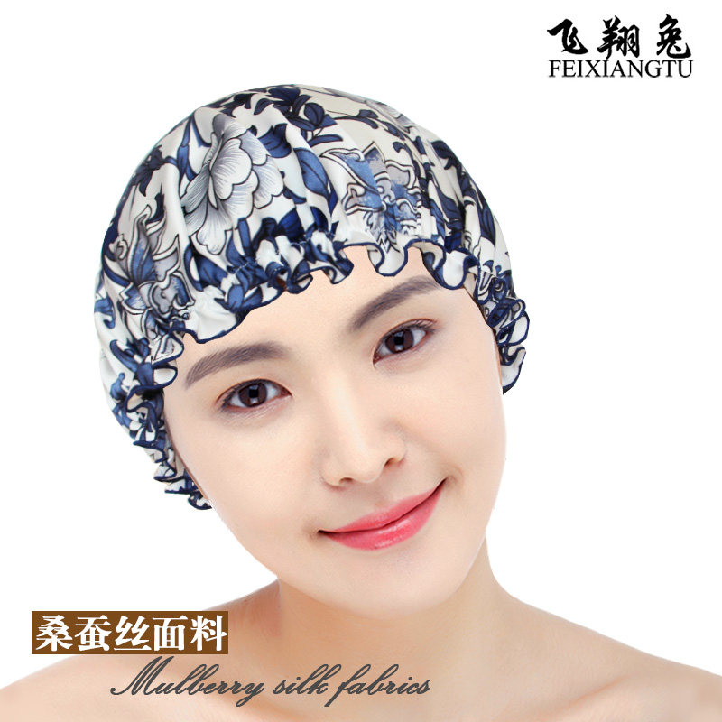 真丝睡帽睡眠保暖秋冬季厚遮白发女睡觉包头套头光头化疗薄月子帽