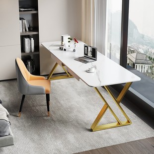 岩板长条桌靠墙书桌窄宽40cmz双人阳台窄条桌床边工作台办公电脑