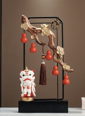 五福临门福气猫摆件家居客厅电视柜玄关装饰品酒柜葫芦乔迁礼物