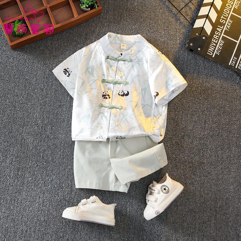 新中式男童汉服夏季古装2025新款儿童中国风套装宝宝唐装周岁礼服