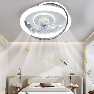 儿童房卧室风扇灯2024年新款 男孩女孩静音护眼奶油风房间吸顶灯具