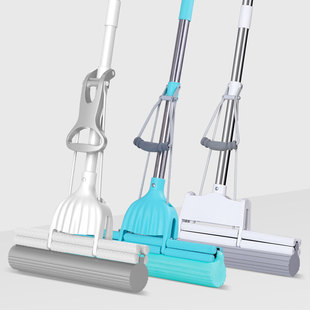 海绵吸水拖把家用大号滚轮式 胶棉拖把头一拖浴室厕所卫生间托把净