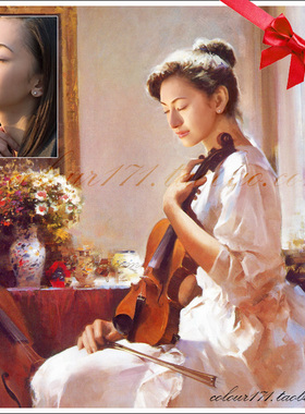 创作CG手工绘画l纯手绘肖像油画定制送父母金婚礼物送女友礼物创