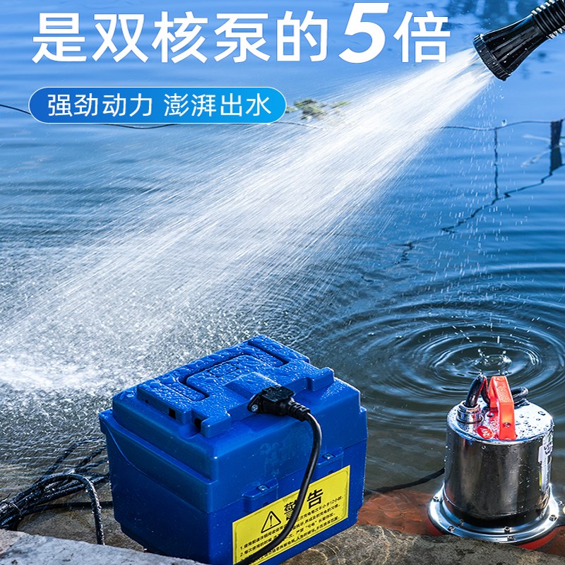 电动潜水泵家用抽水浇菜神器12v24v大功率花园便携式户外抽水泵