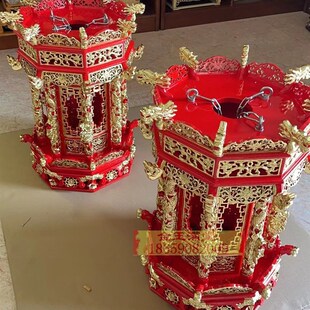 天灯天公灯中式吊灯仿古实木灯具中国风宫廷古典灯笼X福灯宫灯玄