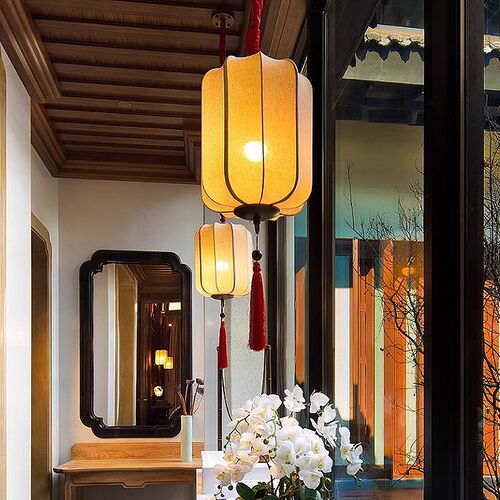 茶室禅意吊灯f 灯笼中国风复式楼组合灯饭店大厅民宿灯具定制过道