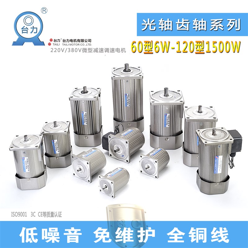6w120w250w380V交流齿轮减速齿轴电机220V单相电调速齿轴马达