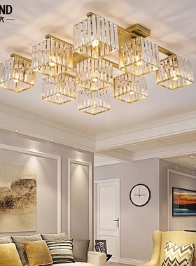 水晶吸顶灯大气客厅后现代简约轻奢C卧室餐厅大厅样板间2021新款
