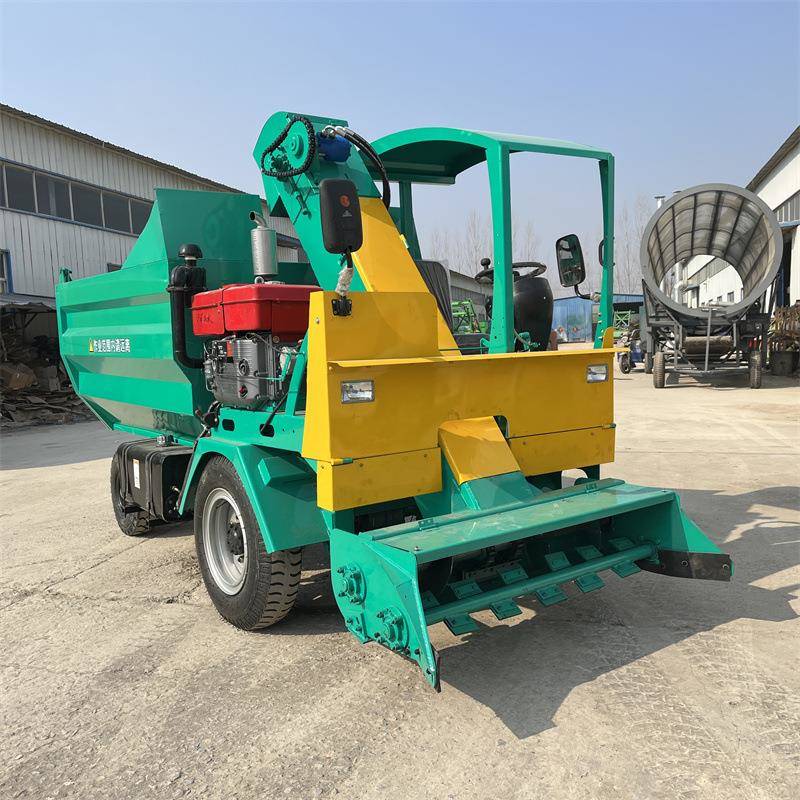 3方四轮清粪车养牛粪便自动清理机液压控制自卸铲粪车