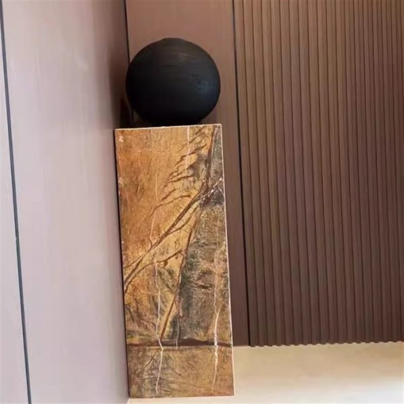 雨林啡大理石雕j塑台底座基座展示台落地摆件电视柜旁边玄关沙发