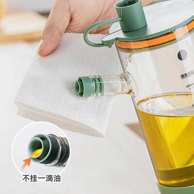 壸玻璃罐油壶厨房家用不挂油装防27510漏分油瓶大容量酱油醋壶调