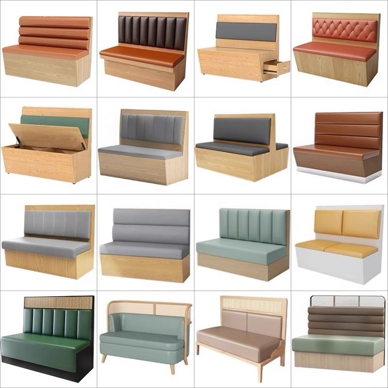 定制卡座沙发餐厅储物茶楼咖啡面A馆日料饭店靠墙实木火锅餐饮商