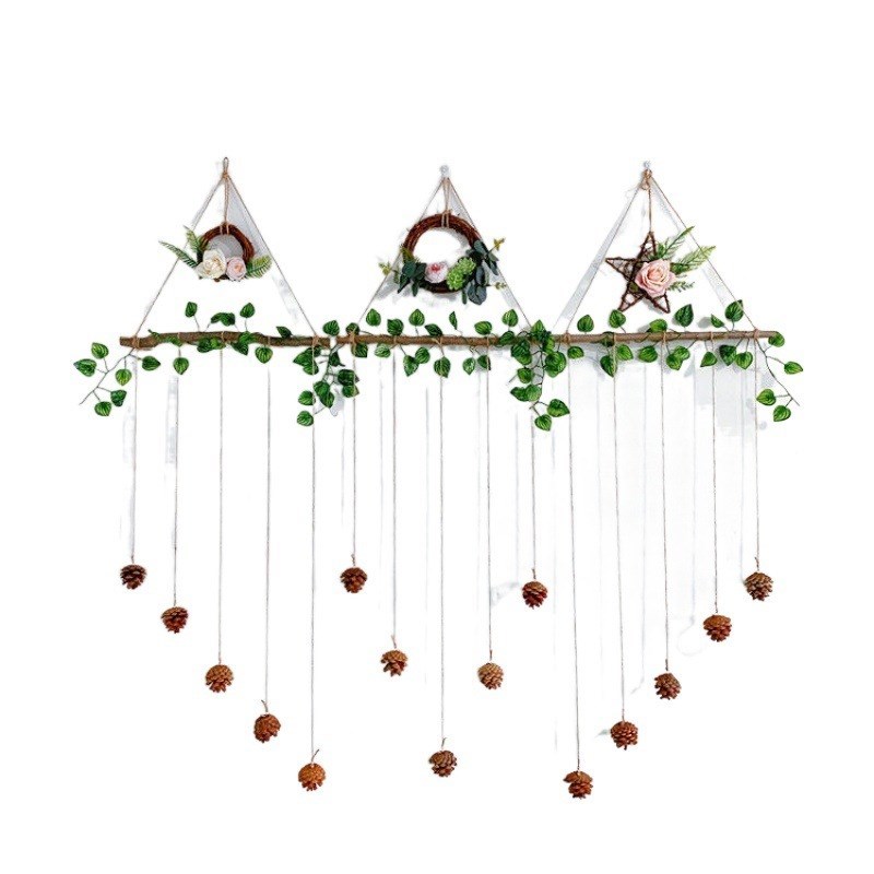 速发照片墙挂件壁饰麻绳树枝松果装饰客J厅墙饰房间室内相片墙装