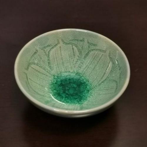 贵州非遗牙舟陶手工柴烧青釉莲花盏品茗杯主人杯个人专用茶盏茶艺