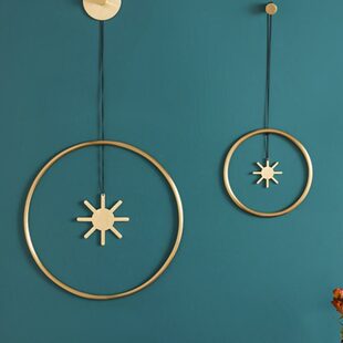 北欧客厅电视背景墙装饰品壁挂件玄关卧室轻奢风黄铜墙饰壁饰装饰