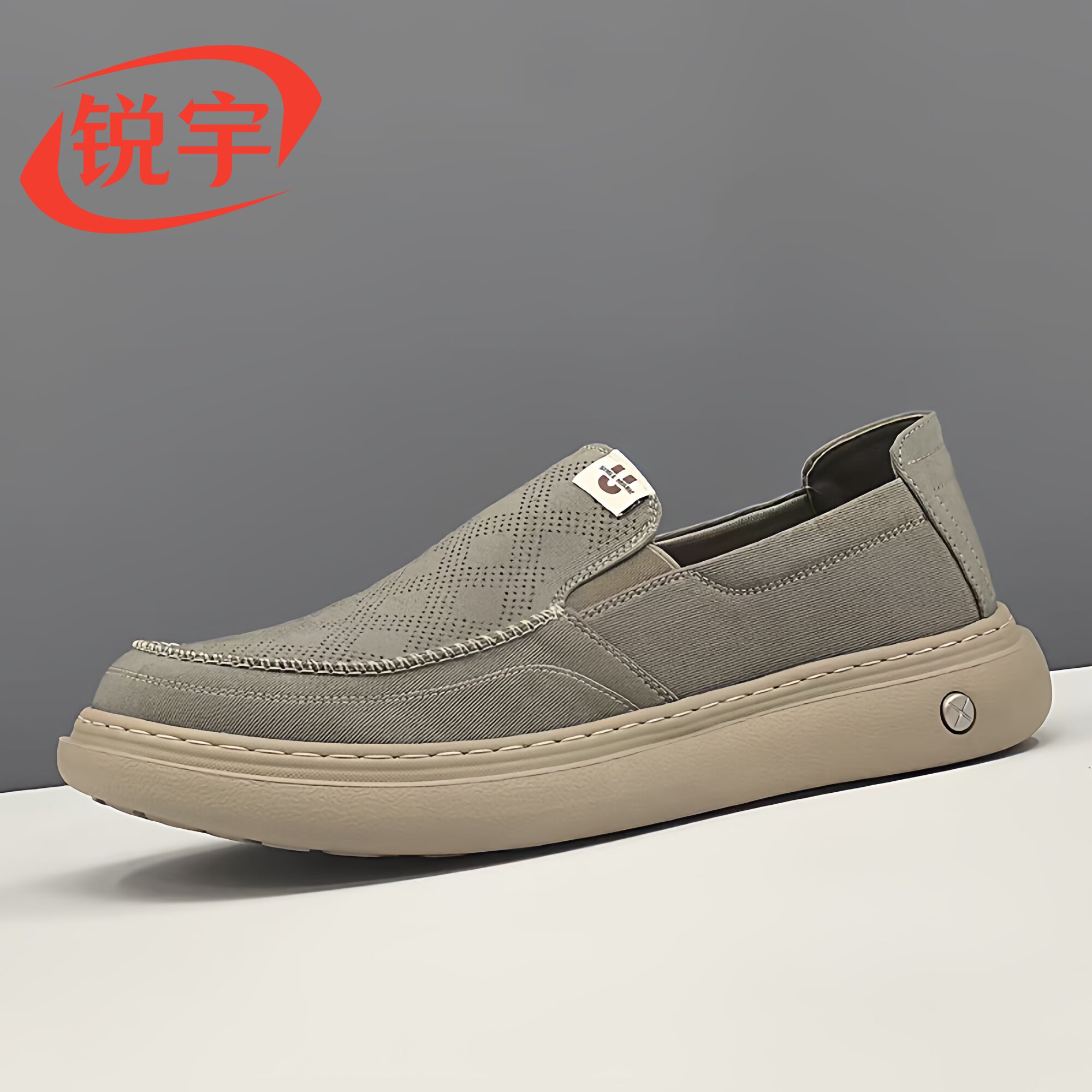 男士夏季透气一脚蹬懒人鞋男软底冰丝布鞋欧洲站男鞋小众休闲鞋男