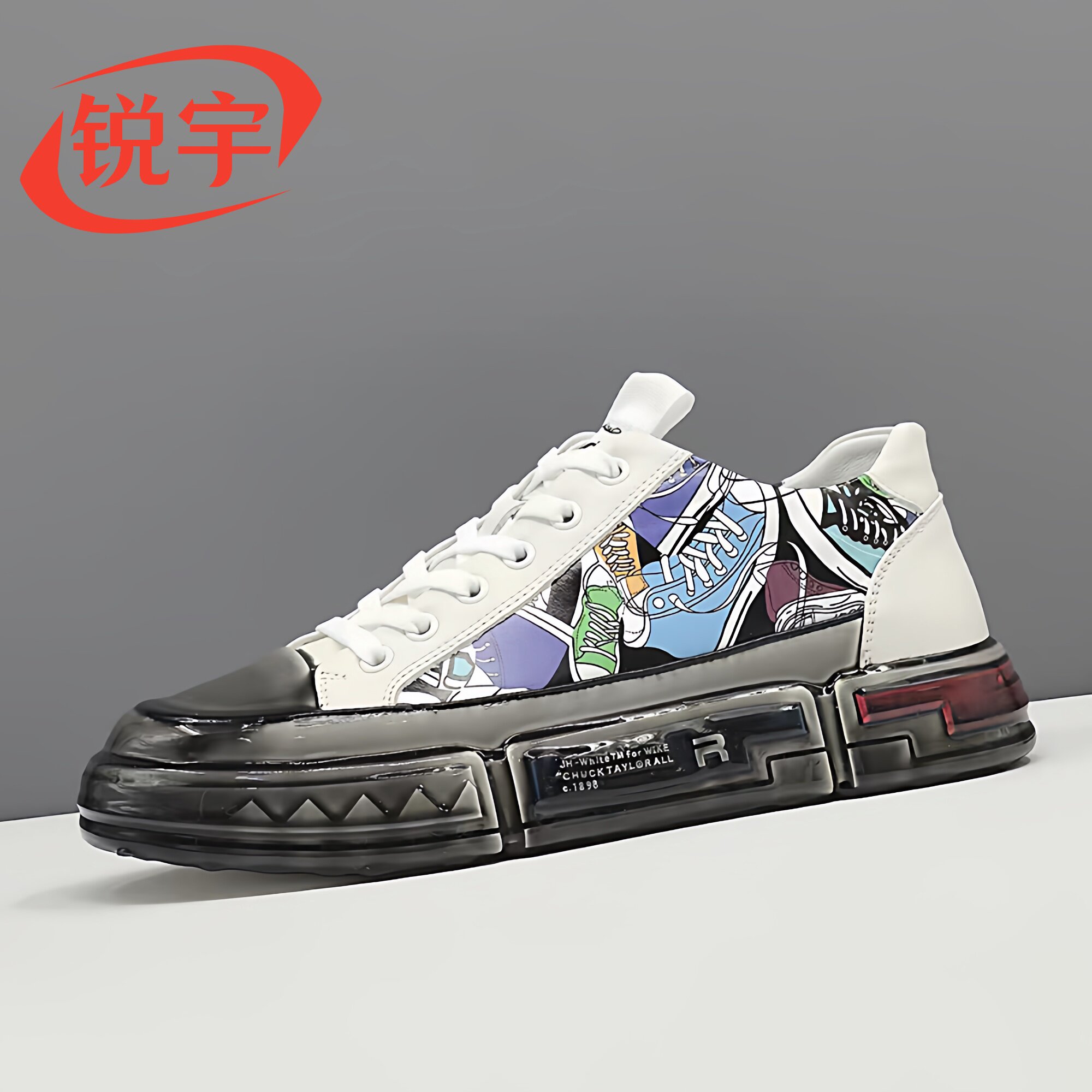 真皮板鞋男款潮流百搭鞋子欧洲站男士小众轻奢高端淋胶男鞋韩版潮