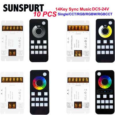 无线触摸网口同步音乐LED控制器 单色5050RGBWCCT灯带调光器5-24V