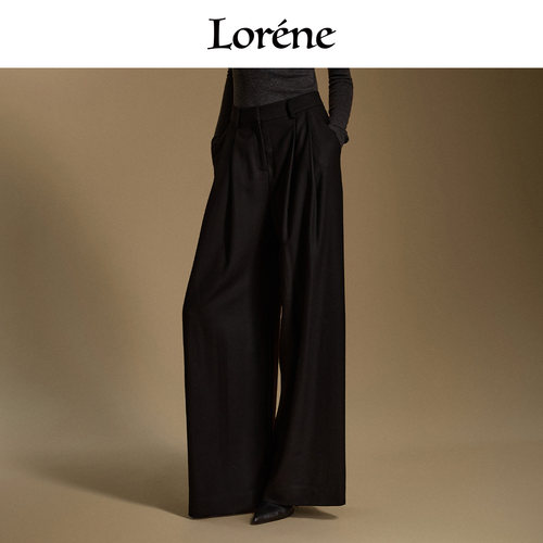 Lorene羊毛西装裤阔腿裤休闲裤