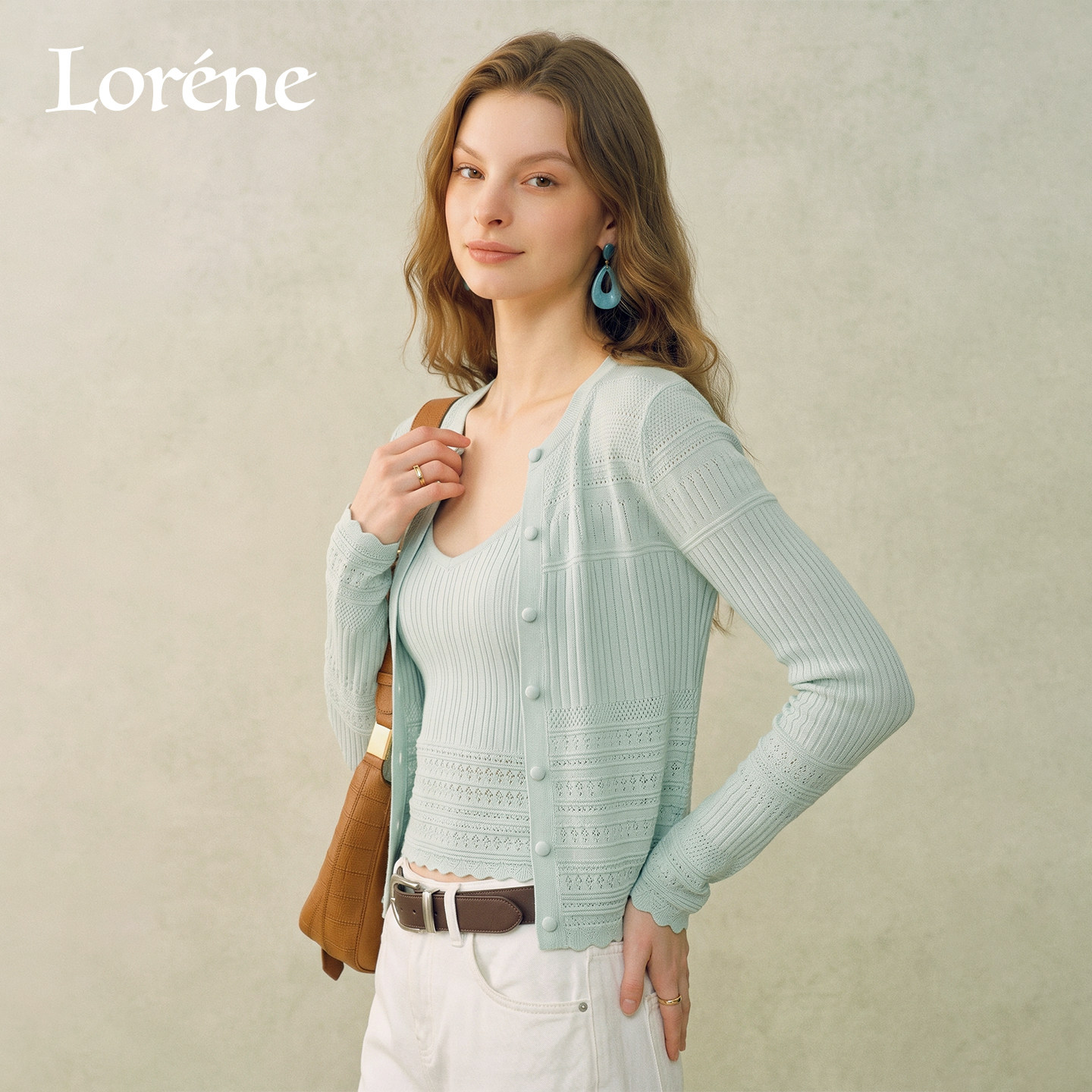 Lorene针织开衫女长袖法式毛衣
