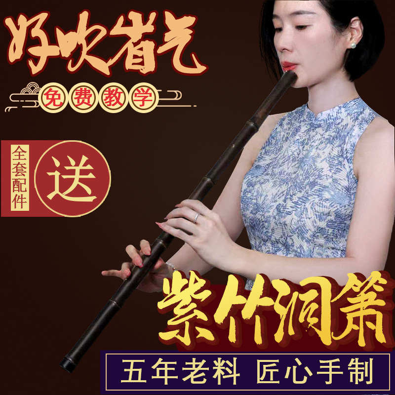 萧乐器专业演奏洞萧八孔六箫笛入门箫乐器初学者一节紫竹箫g调