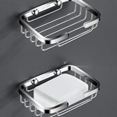 浴室香皂架304不锈钢肥皂架卫生间免打孔壁挂家用沥水网篮置物架