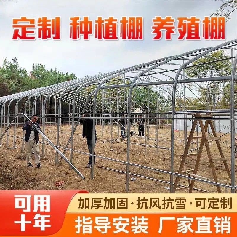蔬菜种植大棚骨架温室养殖大棚全套保温养M鸡鸭鹅猪牛羊椭圆管暖