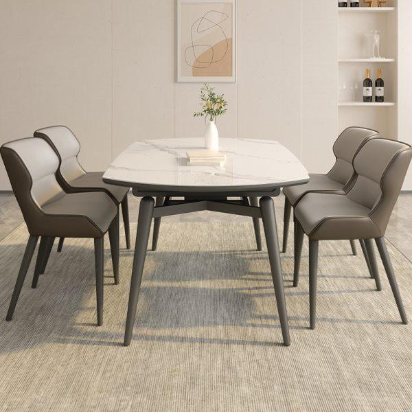 实木可伸缩家用现代小户型岩板餐桌轻奢简约方圆两用可变圆桌饭桌,住宅家具,岩板餐桌,淘宝优惠券,粉丝福利购,淘宝优惠卷