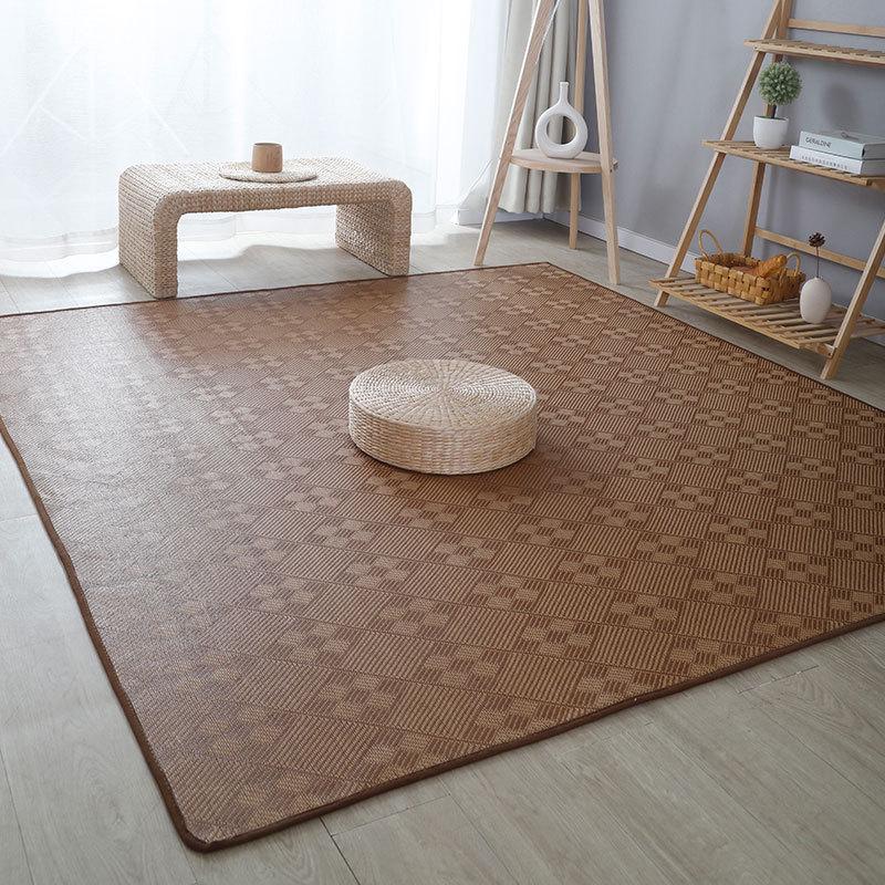 藤编凉席家用客厅地毯p四季垫卧室床席床边地铺爬爬垫防滑榻榻米