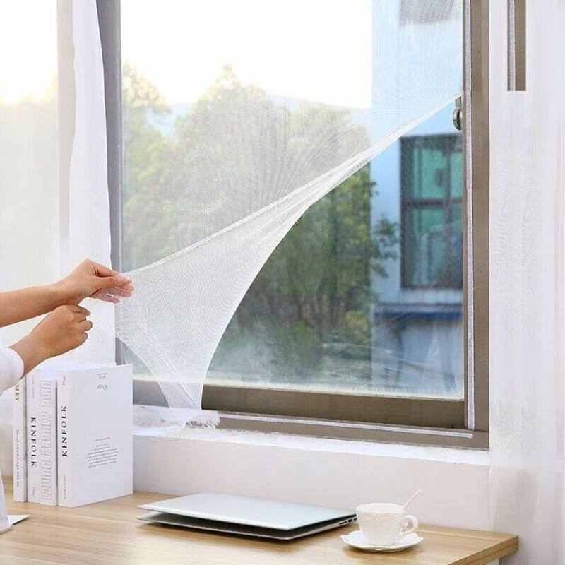 多美忆纱窗网4片防蚊纱窗门帘防w蚊磁吸窗纱网磁铁免打孔130*155c