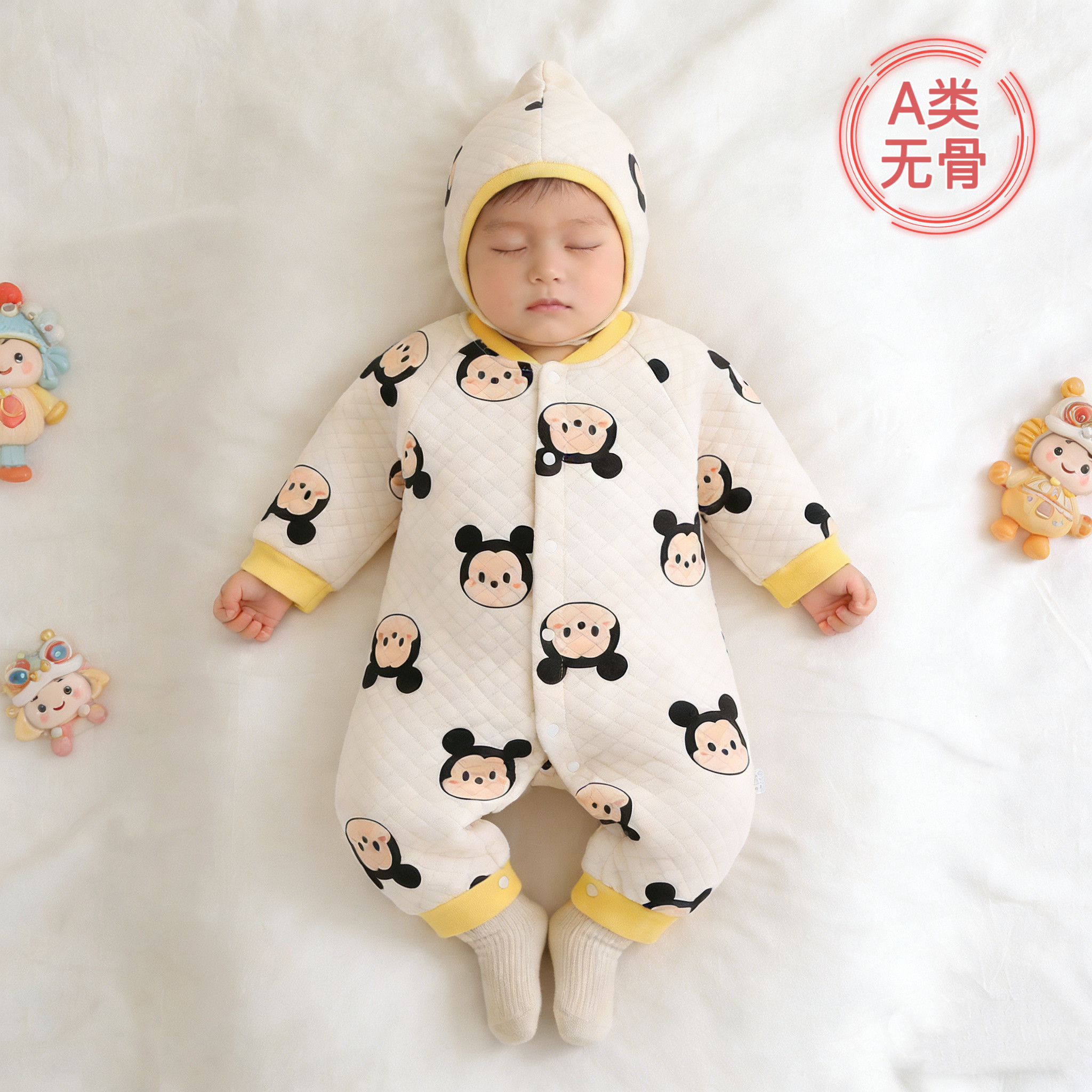 童诺喜婴儿保暖连体衣夹棉薄棉哈衣无骨男女宝宝新生儿衣服秋冬季,童装/婴儿装/亲子装,连身衣/爬服/哈衣,淘宝优惠券,粉丝福利购,淘宝优惠卷