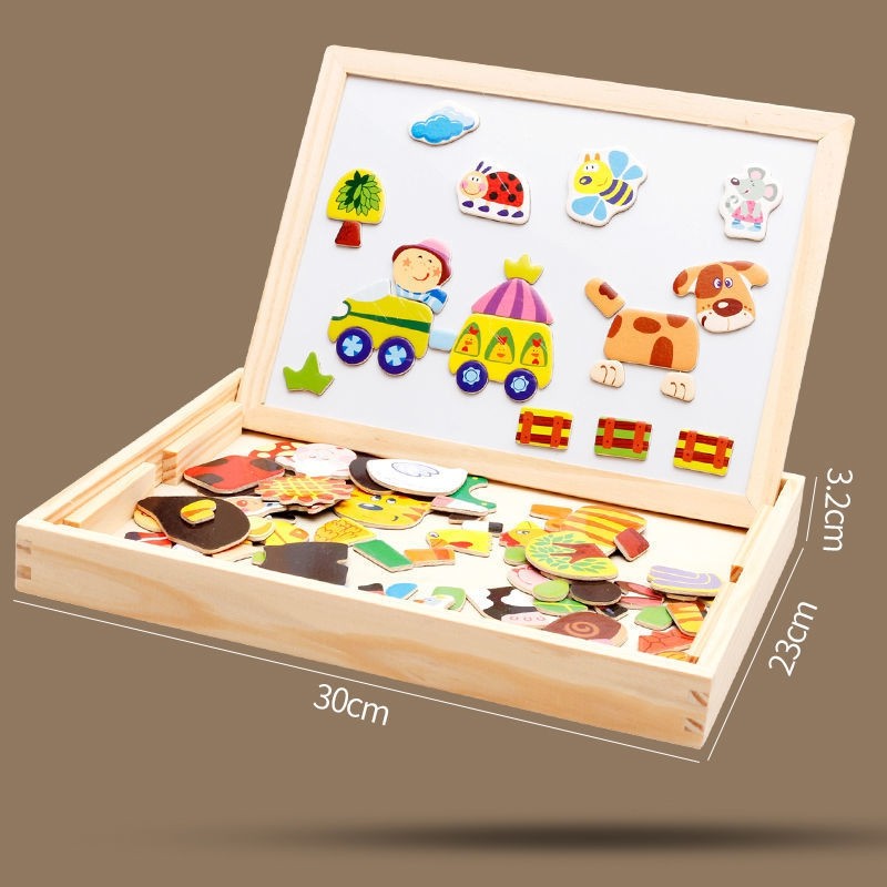 儿童磁性拼拼乐拼图男孩女玩具4-51-2-3-6积木岁画板益智宝宝开发