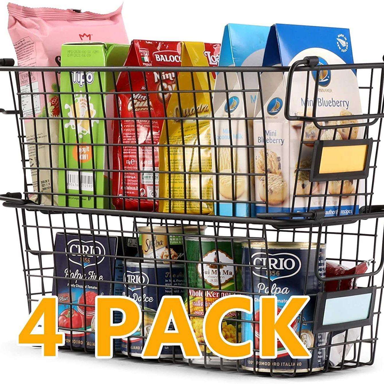 黑色铁艺带提手置物篮 卧室收纳厨房收纳客厅餐厅收纳篮子