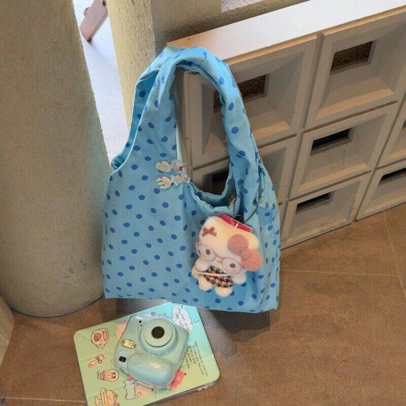 韩系波点包包女款可爱单肩包手提包日常通勤百搭大容量2026新款