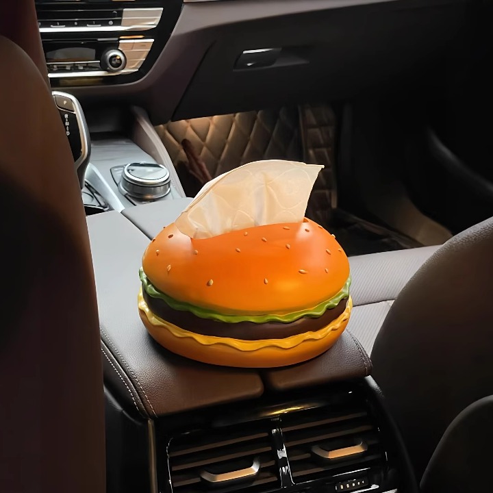 汉堡车载纸巾盒汽车纸抽盒中控台车上实用创意可爱收纳纸巾包女生