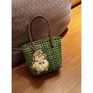 藤条编织包diy材料包手提菜篮子大容量包包简约单肩包夏季遛弯包