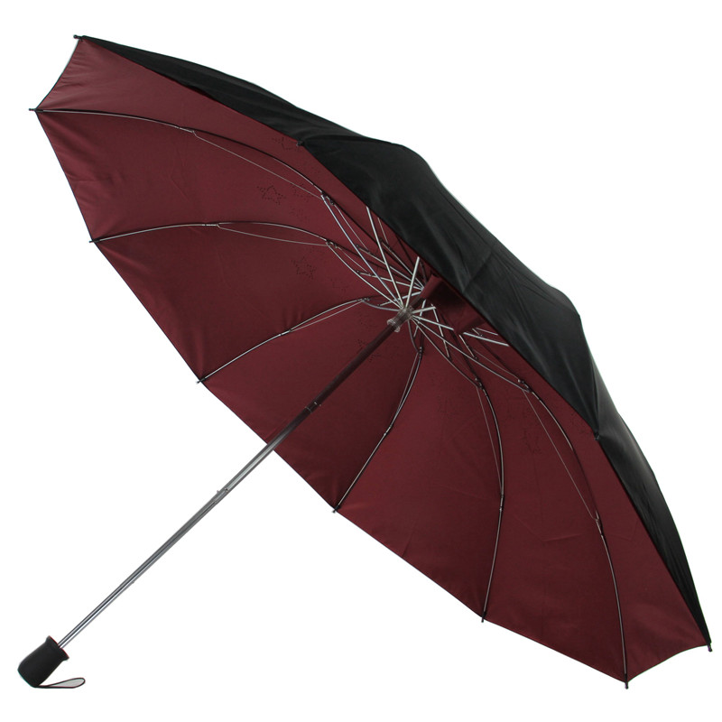 超大三折叠双层黑胶男女双人商务学生大K雨伞防风加固加粗型纯色