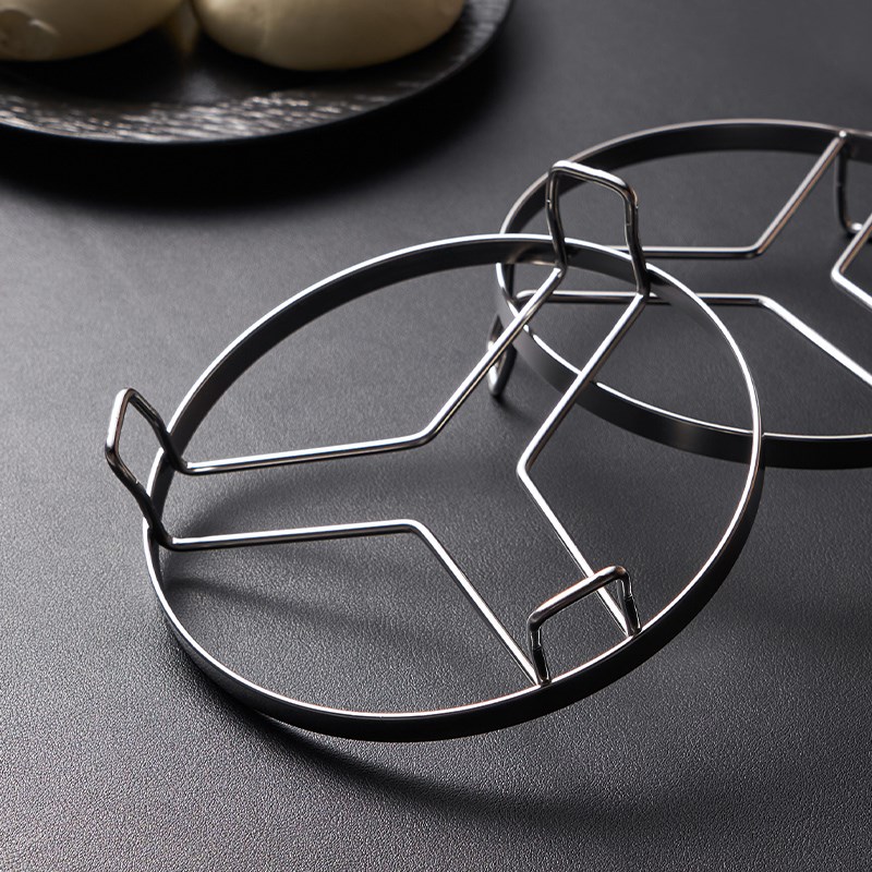 304不锈钢蒸架加o厚高脚热锅馒头包子篦子支架三角隔热防烫锅垫