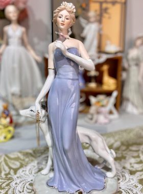 现代欧式家居简约人物装饰品客厅酒柜摆件陶瓷工艺品生日礼物新款