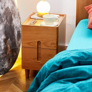 一刻木器实木极窄床头柜小户型卧室樱桃木抽屉床边床头储物收纳柜