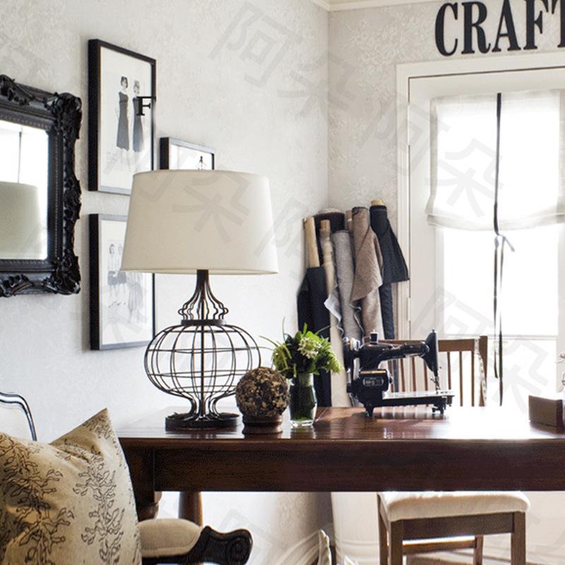 铁艺复古台灯美式乡村地中海简欧式卧室书房客厅台灯阿朵灯饰T189