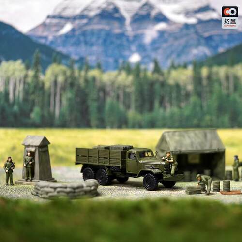 拓意出品1/64汽车模型合金小汽车玩具解放CA30越野车96号