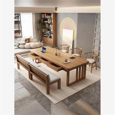 去客厅化大长桌带抽屉实木书桌家用办公阅读写字桌工作台餐桌一体