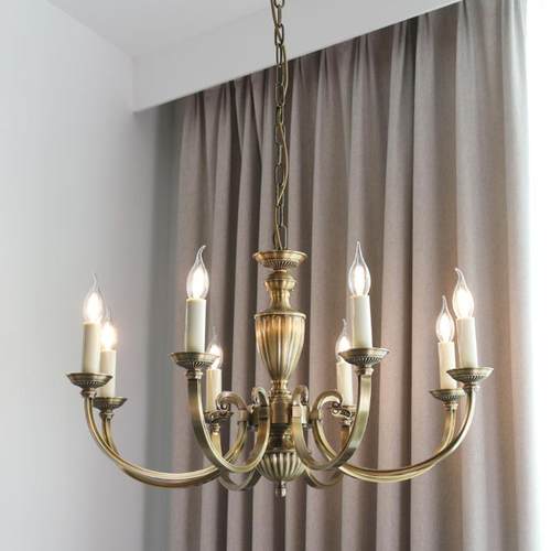 美式古铜客厅蜡烛吊灯中古轻法式简约复古餐厅卧室别墅复式楼梯灯